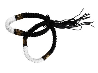 Prajead Muay Thai bokse udstyr - armbånd : Thai stil Sort-Hvid