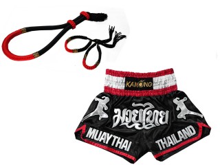 Mongkol Prajead sæt med Muay Thai Shorts: Sæt-Mongkol-Flag-Sort-125-Navy