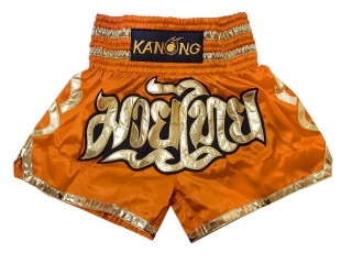 Kanong Thai Bokseshorts til børn : KNS-121-Orange-K