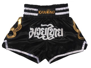 Kanong Thai Bokseshorts til børn : KNS-143-Sort-K