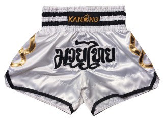 Kanong Thai Bokseshorts til børn : KNS-143-Hvid-K