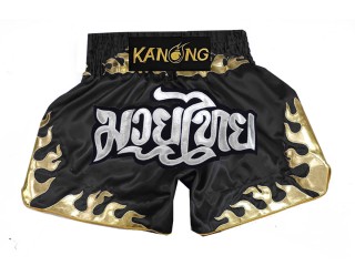 Kanong Thai Bokseshorts til børn : KNS-145-Sort-K