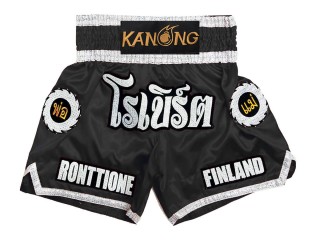 Personlig thaiboksning shorts : KNSCUST-1242-Sort