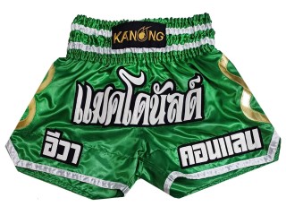 Personlig Muay Thai  shorts : KNSCUST-1250-Grøn