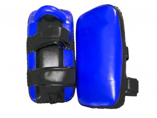 Brugerdefinerede Buet Sparkepude Thai Pads / Kickshield : Blå/Sort