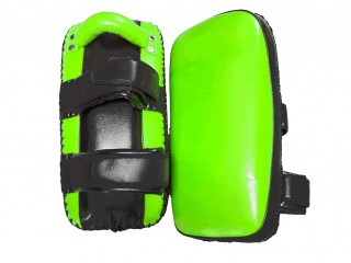 Brugerdefinerede Buet Sparkepude Thai Pads / Kickshield : Lime grøn/Sort